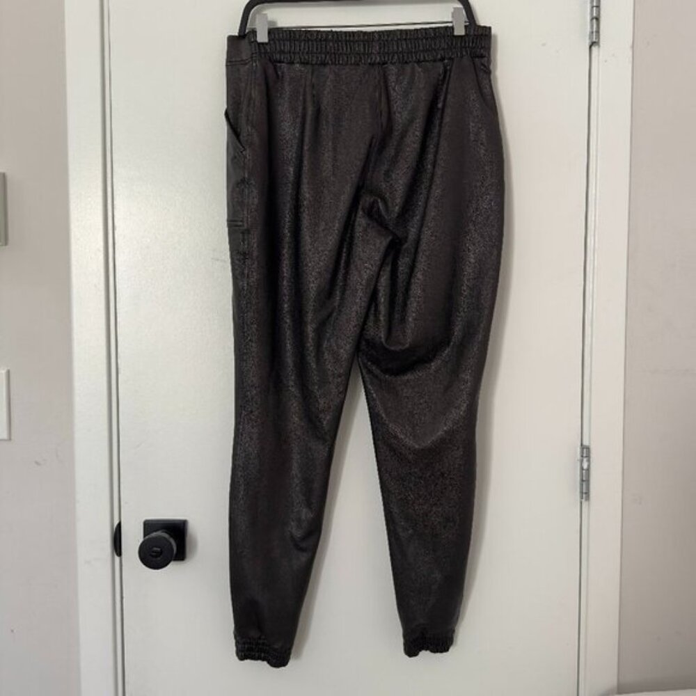 SPANX Faux Leather Jogger Pants High Waist Ruched Goth Y2K Black Women's XL - Picture 9 of 16